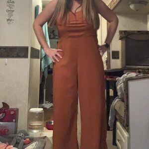 Charlotte Russe Rust Jumpsuit